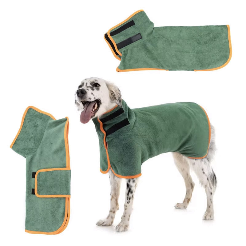 Quick dry dog bathrobe wrap, available in 5 colours, image 3