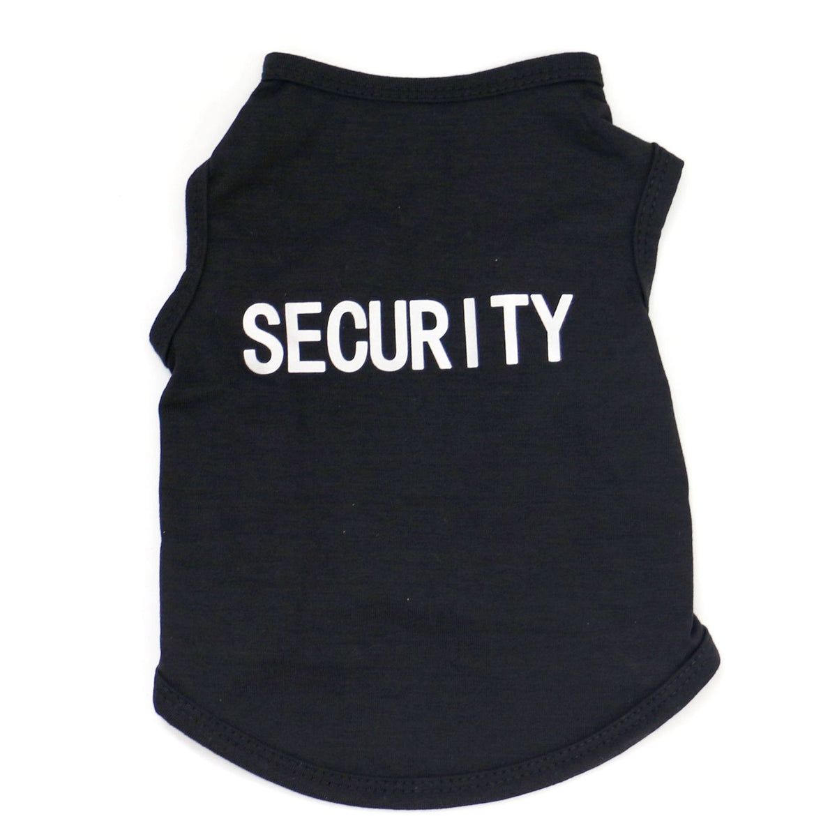 Lightweight printed dog vest T-shirt in polyester in Black Security Print, in a home setting