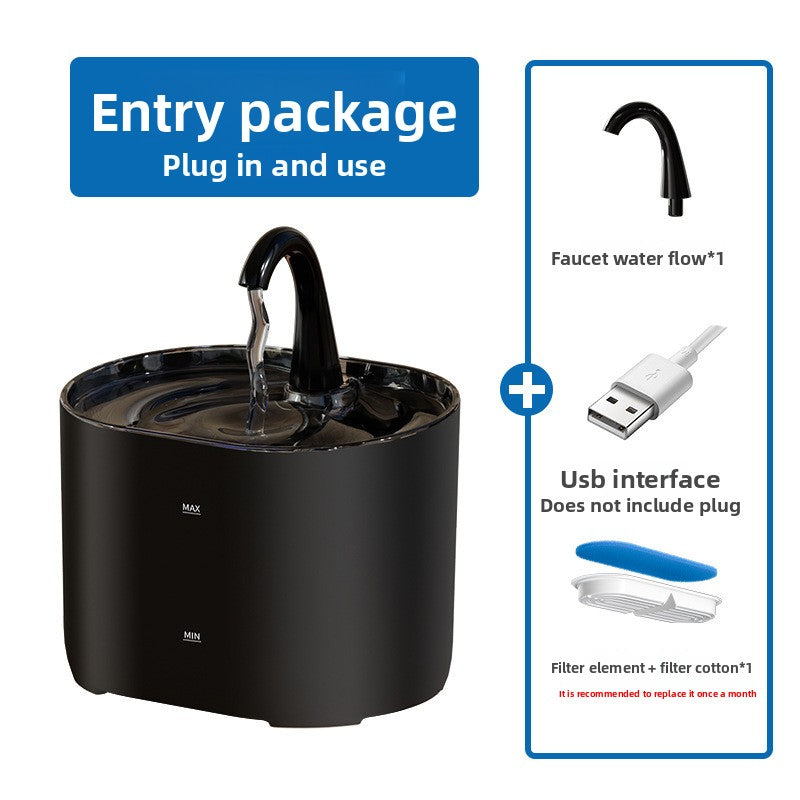 2L Pet Water Fountain with Smart Sensor, Quiet USB Pump and Replaceable Filter