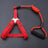Padded nylon dog harness set with matching collar and lead in red