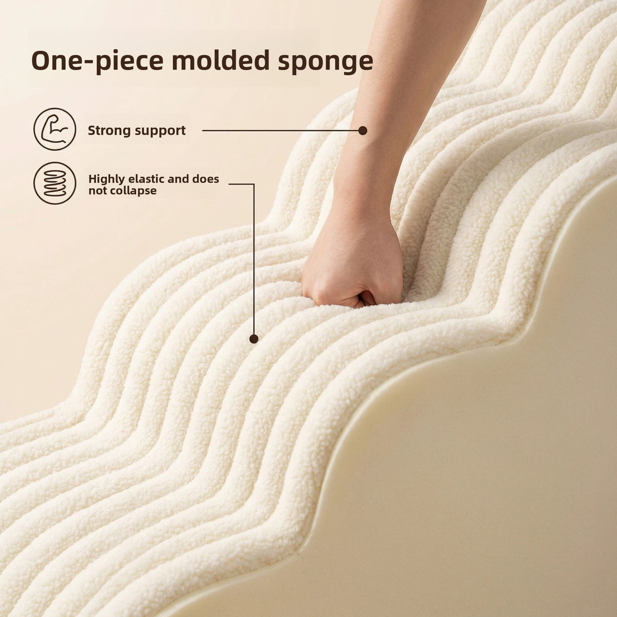 Washable suede foam pet stairs, alternative angle view