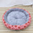 Round cotton pet bed with sweet strawberry print for cats, view 4
