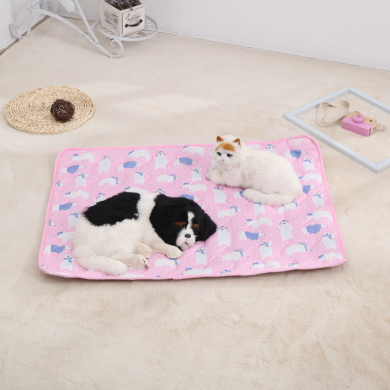 Light blue ice silk pet cooling mat for dogs and cats, photo 3