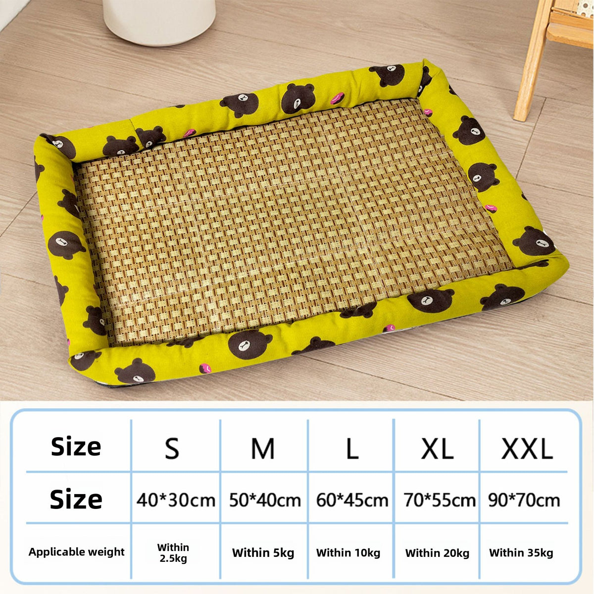 Rattan cooling mat with cute pattern for cats and small dogs, photo 48
