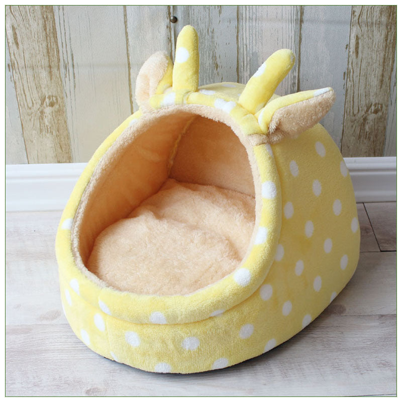 Enclosed Pet Kennel House with Soft Cushion for Dogs and Cats