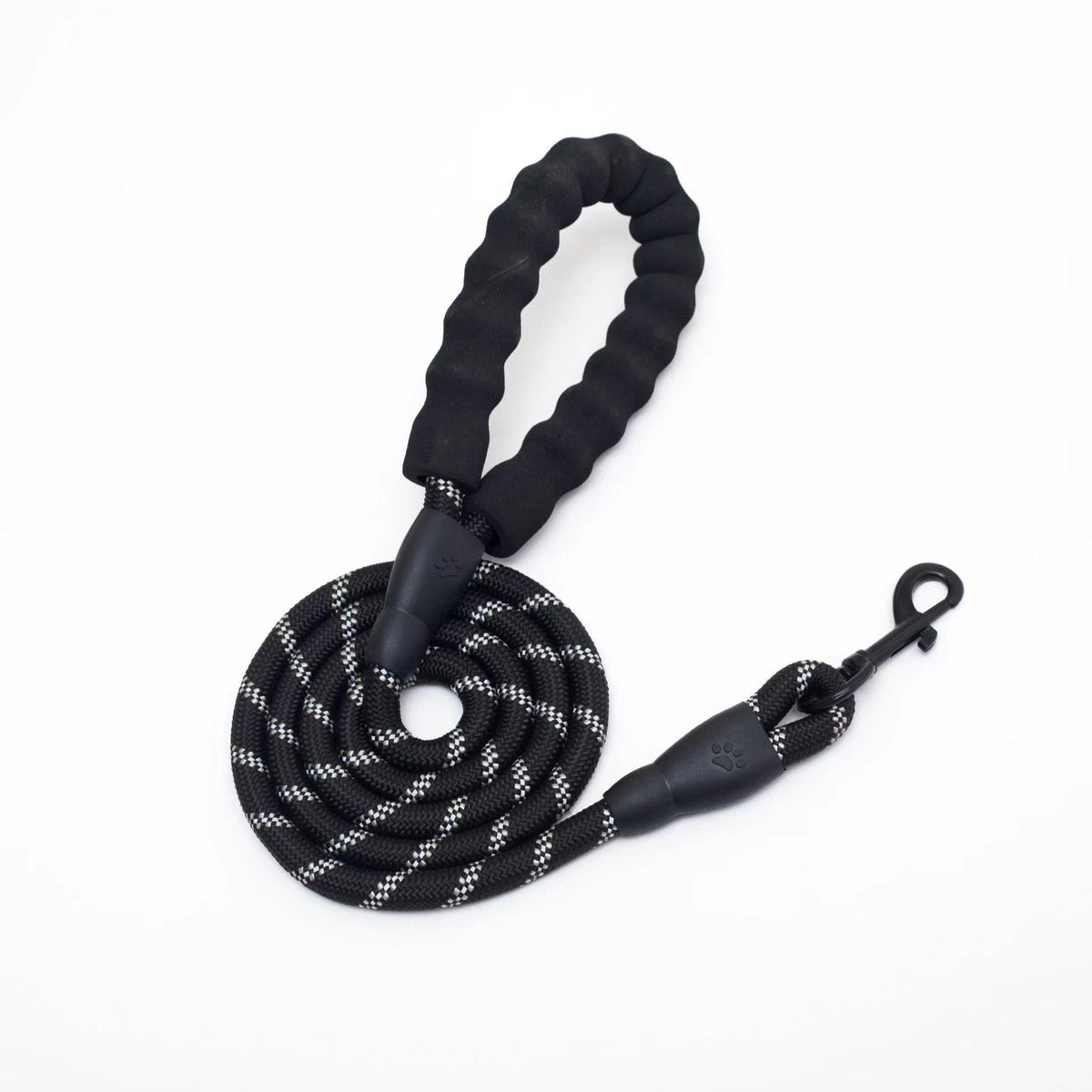 Reflective nylon dog lead with foam handle, 9 sizes available