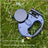 Blue retractable dog lead handle with waste bag roll attached