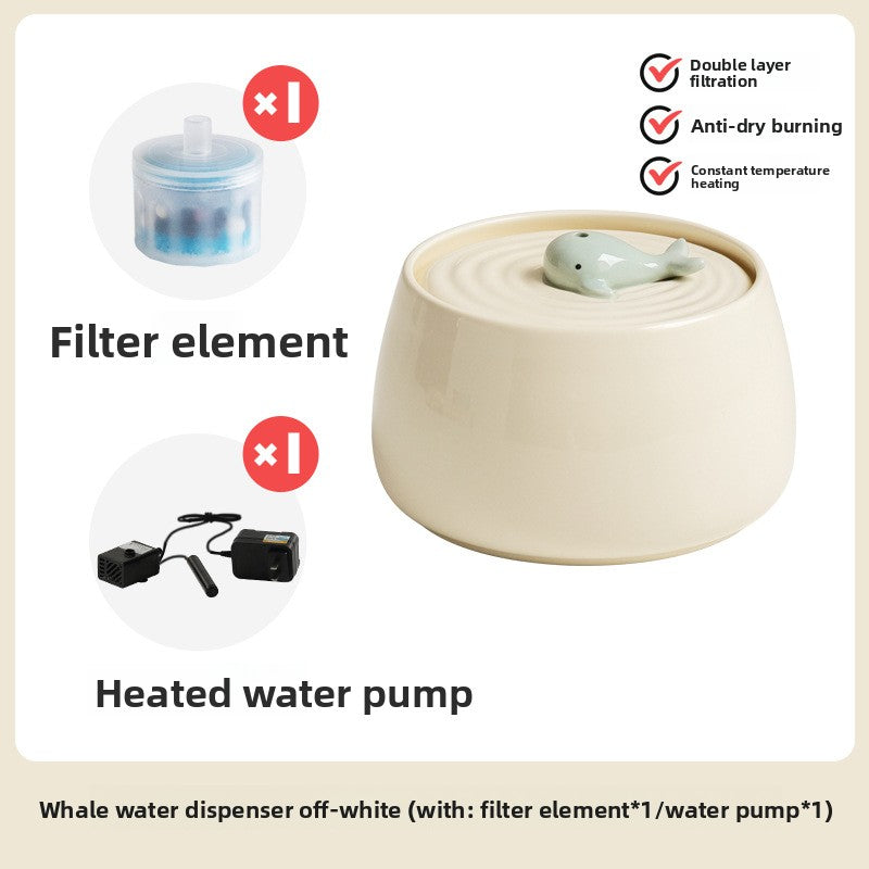 Automatic circulating filter water fountain for cats