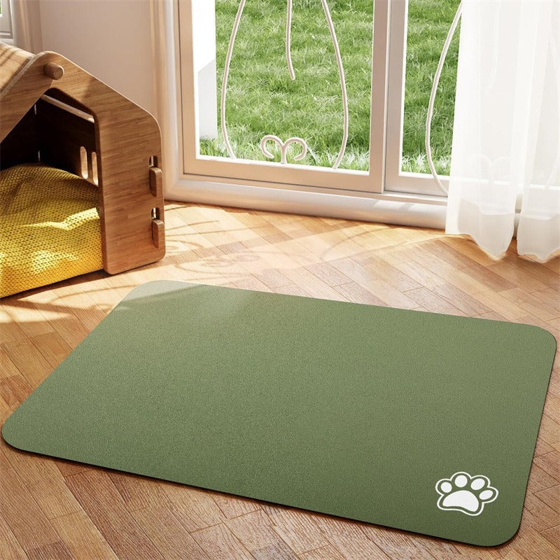 Quick-dry diatomite pet feeding mat, detail and texture view