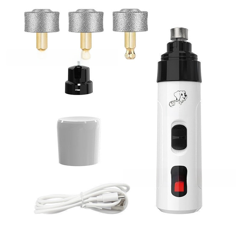 Rechargeable Pet Nail Grinder with LED Light and 3 Grinding Heads for Dogs and Cats