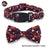 Halloween fabric dog collar with pumpkin print in Yellow Ghost, in use with a pet