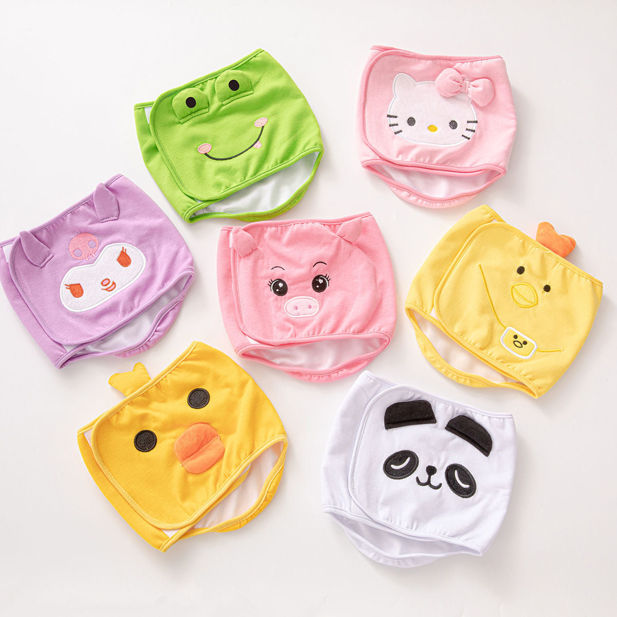 Washable cotton male dog belly band in Yellow Chick, side view