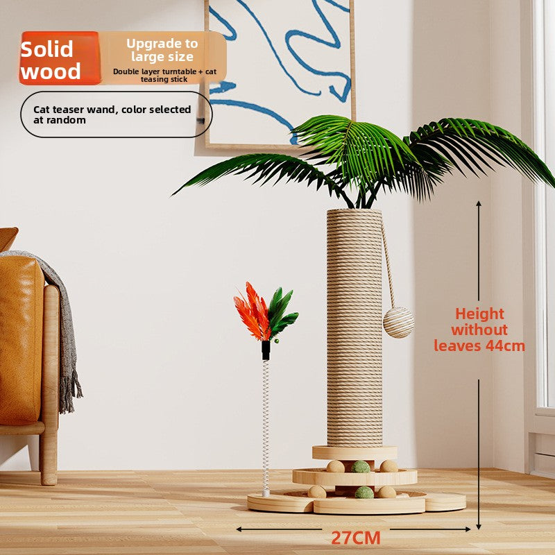 Plant style sisal cat scratching post with leaves, photo 14 of 19
