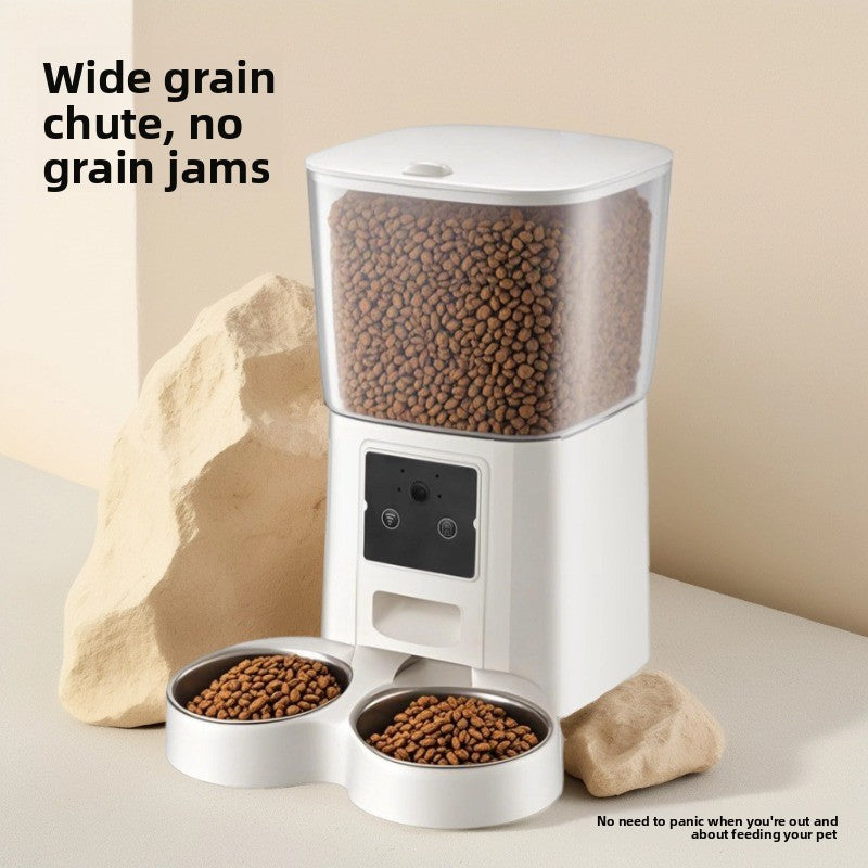 Smart Automatic Pet Feeder with 180 Degree Camera, App Control and Sealed Food Storage