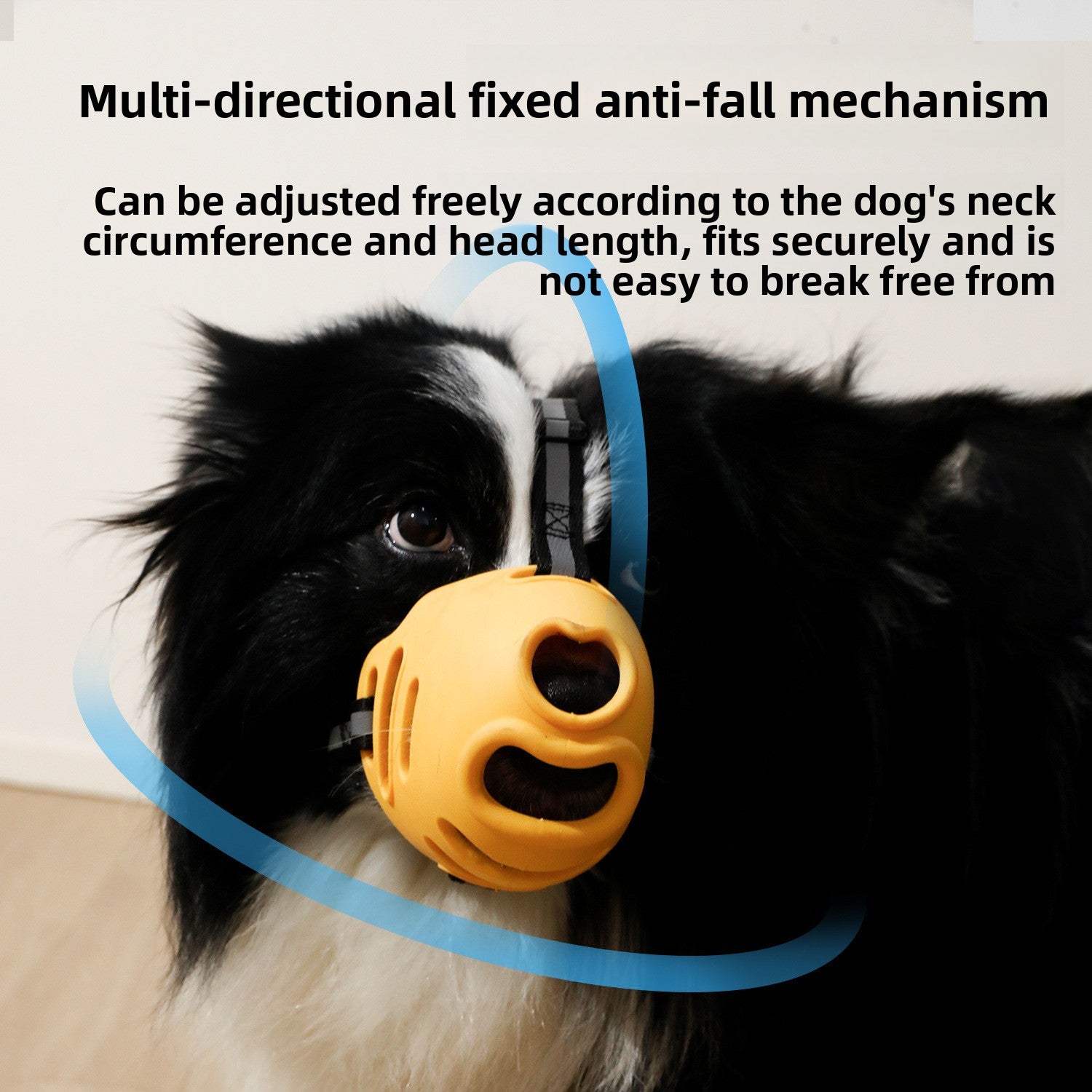 Reflective dog muzzle with heart pattern and adjustable strap, product image 4