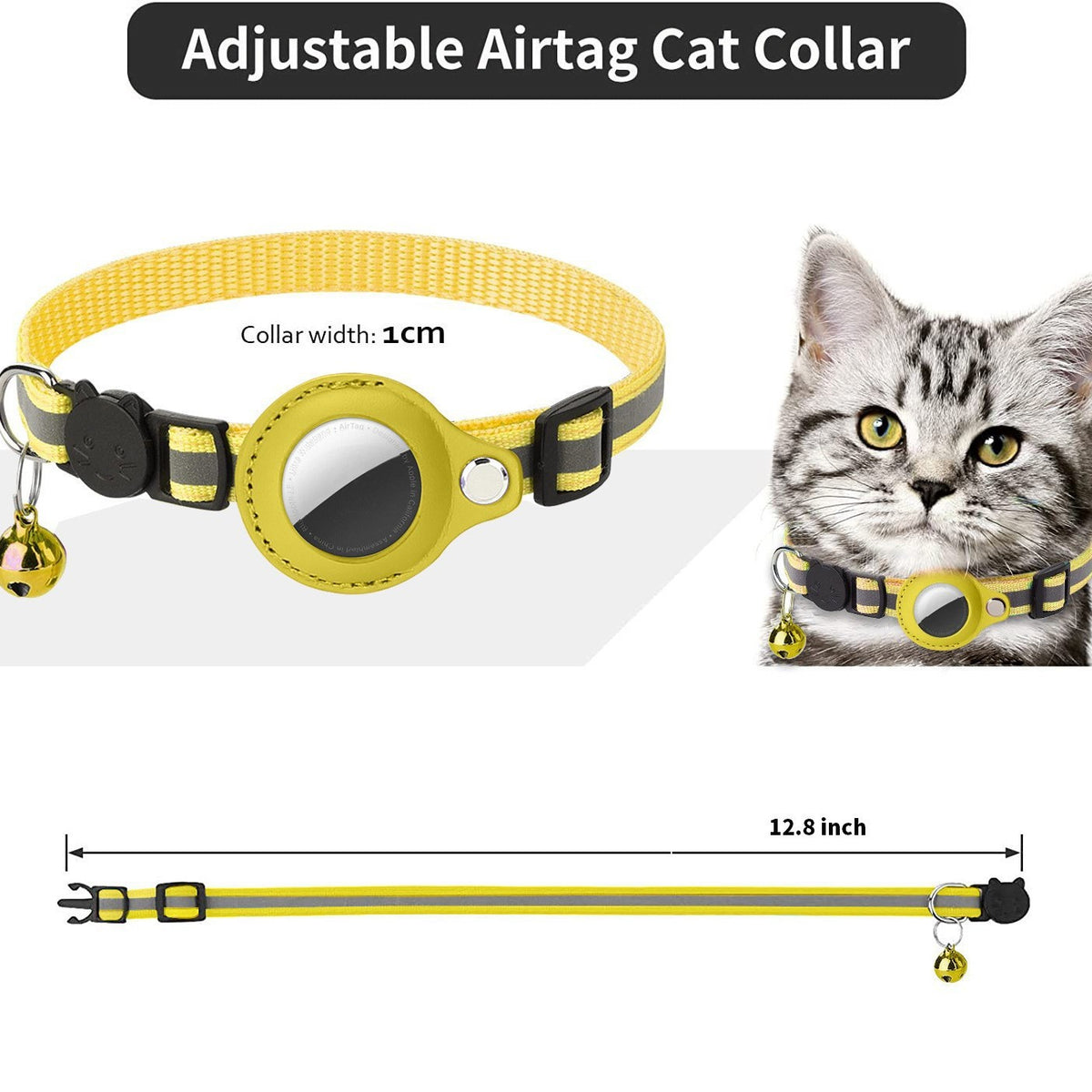 Reflective nylon dog tracking collar with locator, product image 2