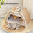 Solid wood enclosed cat tent with sisal scratching pad, view 4