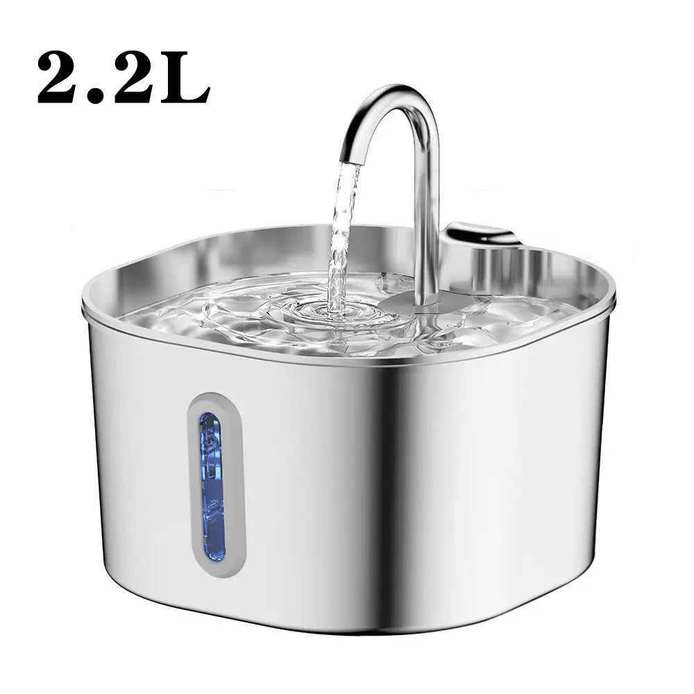 2.2L Pet Water Fountain with Stainless Steel Faucet and Filters for Cats and Dogs