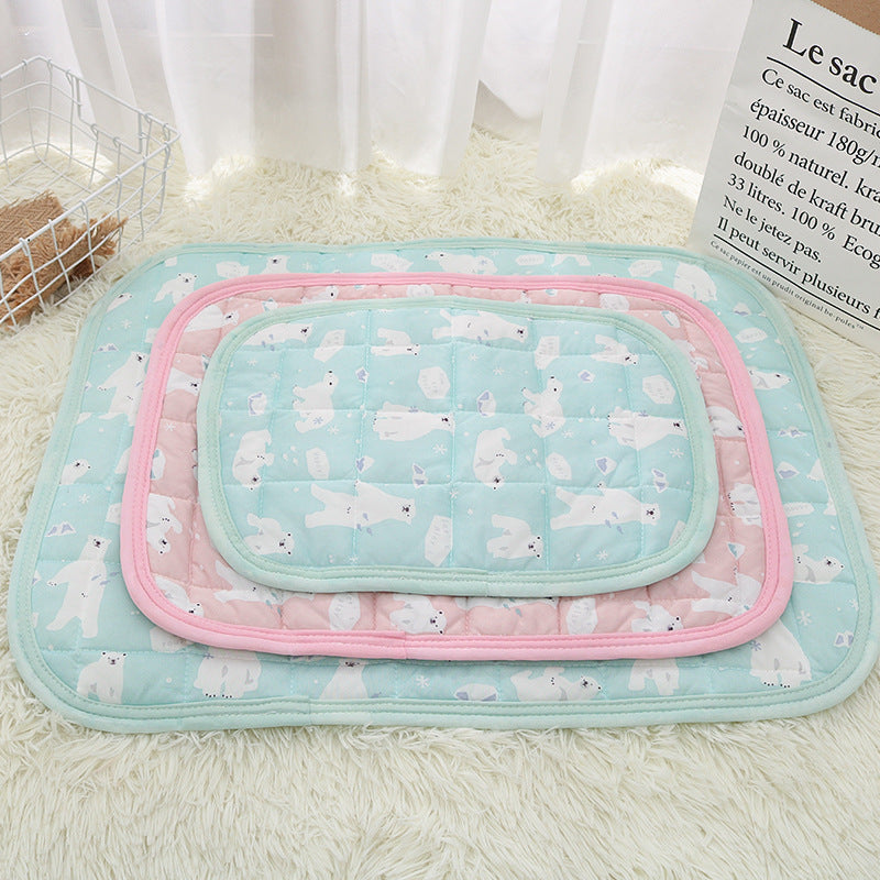 Printed ice silk cooling mat for dogs, photo from another angle