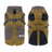 Fleece lined two-leg dog jacket with reflective details in Khaki, front view