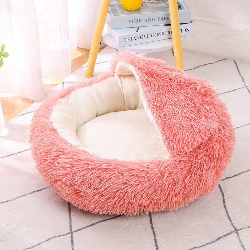 Round long plush pet nest for cats and dogs, view 53