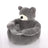Grey plush round cat bed in 55cm diameter