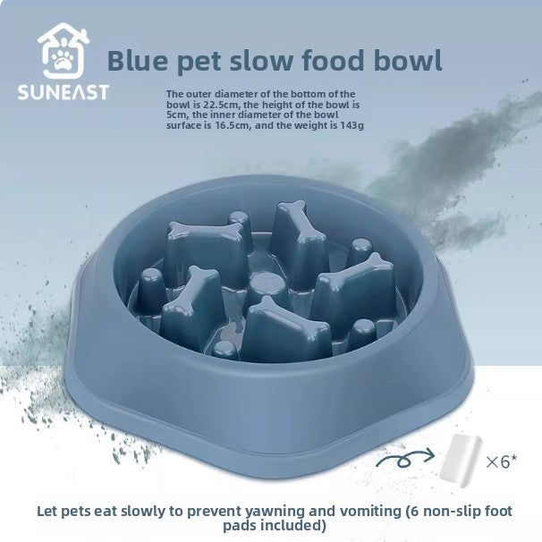 Extra Large Anti-Tipping Slow Feeder Dog Bowl for Large Breeds in Four Colours