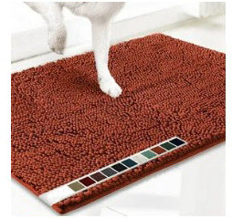 Absorbent chenille pet mat with non-slip base in grey, photo 13