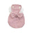 Pink corduroy pumpkin skirt pet dress with bow in Pink Corduroy, showing size and shape