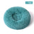 Plush round padded dog and cat bed in Emerald Blue