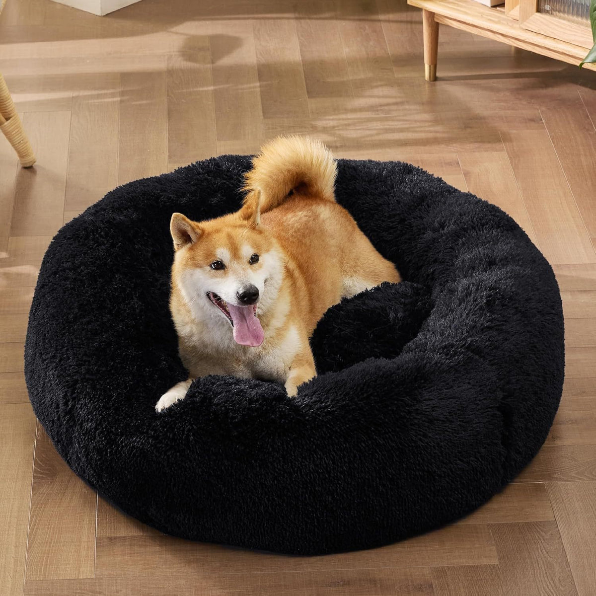 Tie Dye Round Plush Pet Bed for Cats and Small Dogs