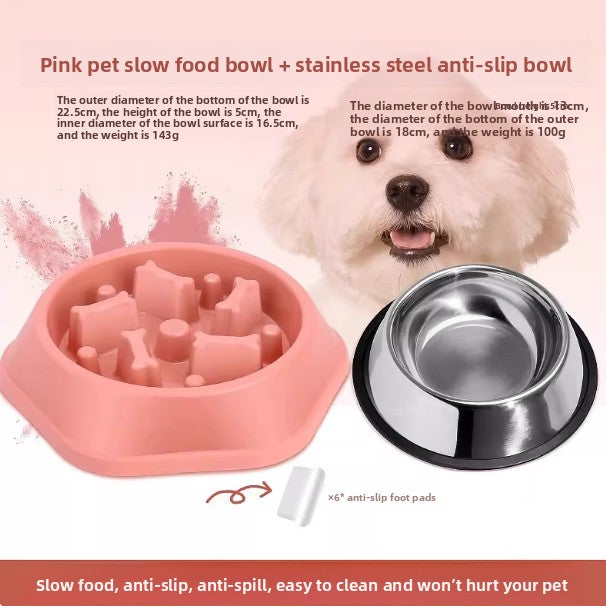 Extra Large Anti-Tipping Slow Feeder Dog Bowl for Large Breeds in Four Colours