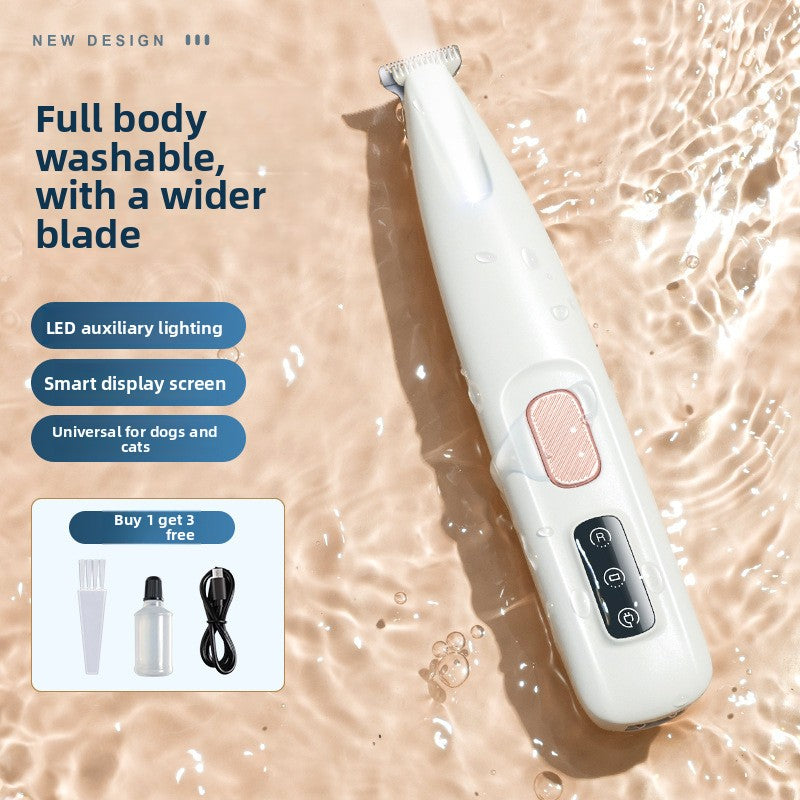 Waterproof Electric Paw and Ear Hair Clipper for Dogs, Quiet