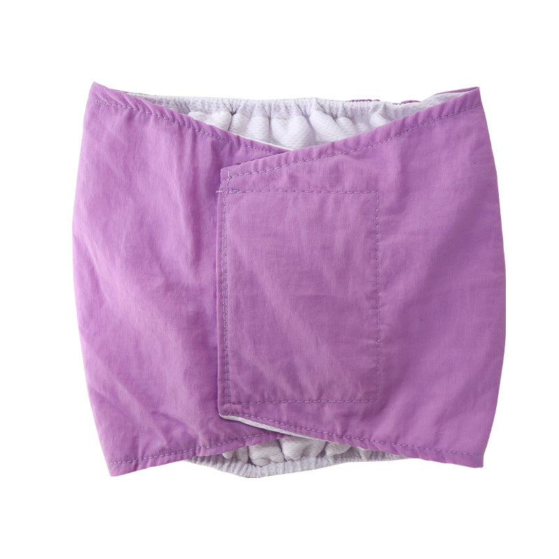 Reusable dog hygiene pants with hook and loop fastening in Male Black, front view