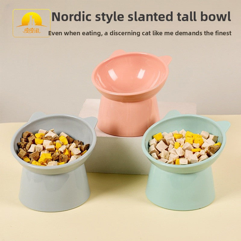 Raised tilted cat food bowl with anti-tip base, photo 1 of 8