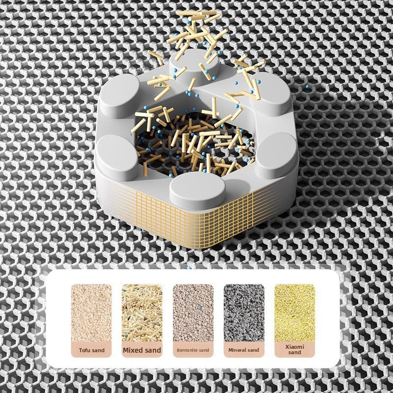 Washable Double Layer Cat Litter Mat, Anti-Tracking Floor Guard