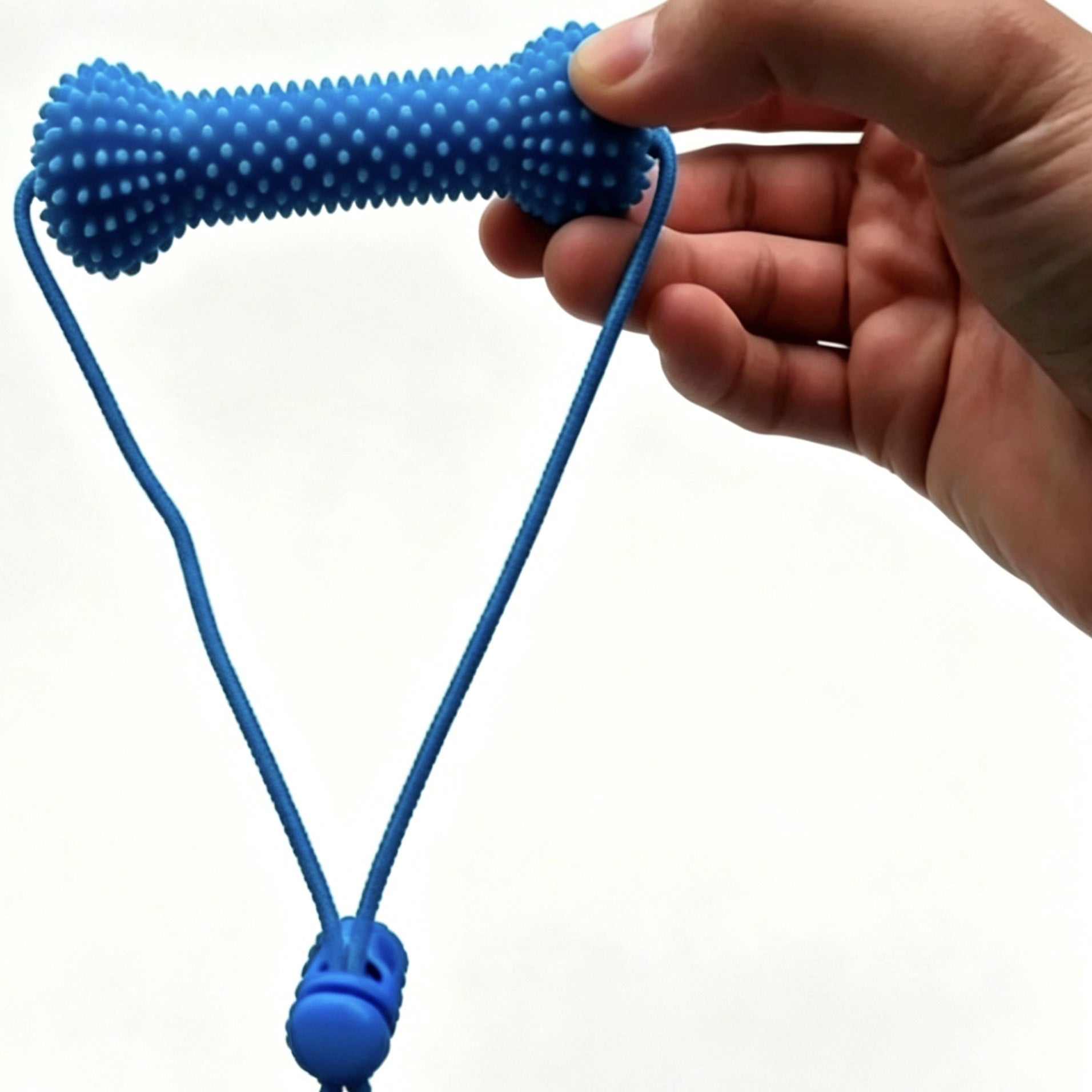 Blue dog toothbrush chew stick toy with grooves, photo 4 of 6