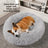 Plush shell cat bed with warm padding in light grey