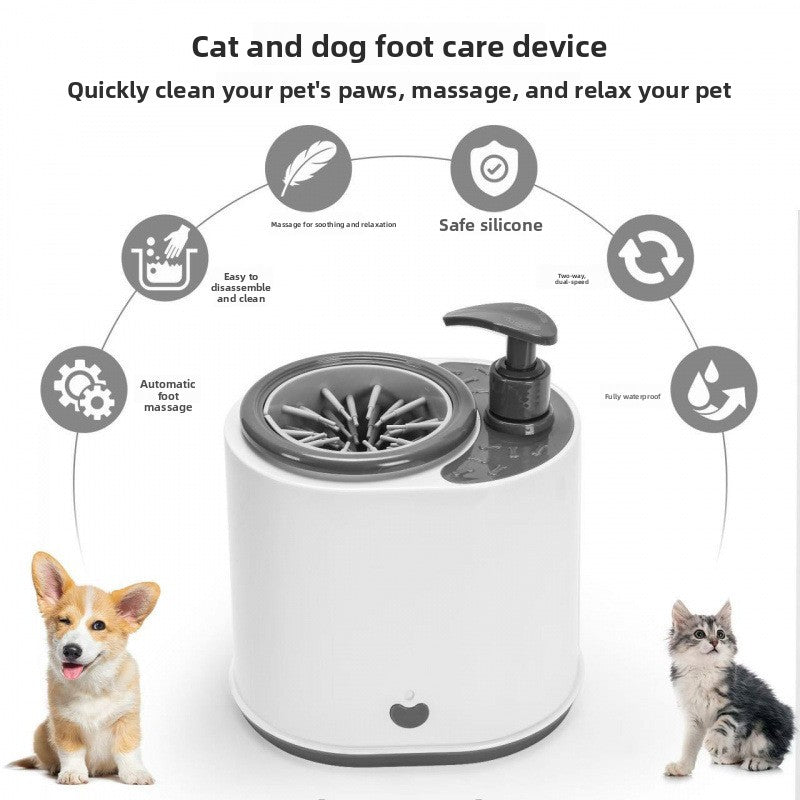 Automatic Dog Paw Cleaner with Foam Dispenser, Two-Speed Washer