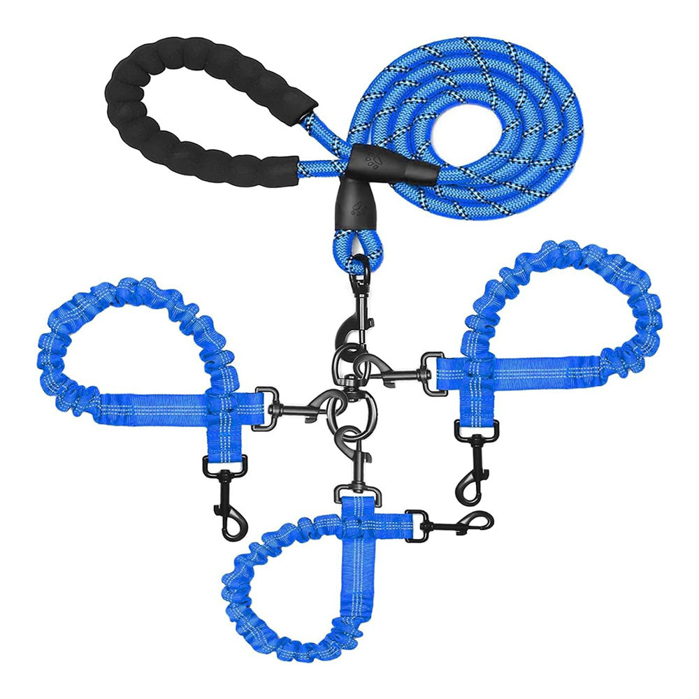 Elastic dog leads with reflective strips in ten colours