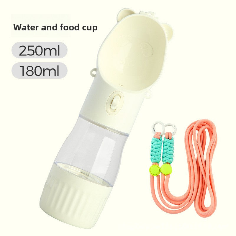2-in-1 Portable Pet Water Bottle and Food Container, Leak-Proof