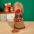 Christmas knitted pet jumper with festive design in Wine Red Gingerbread, close-up detail