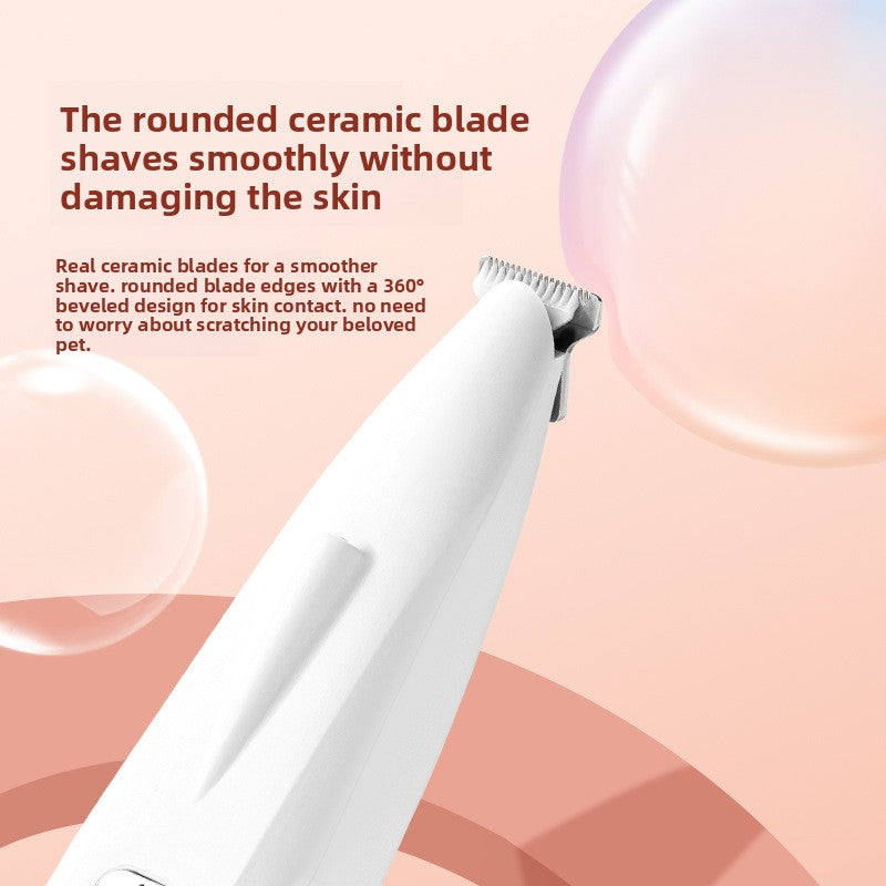 Wide Blade Paw Trimmer with LED Light, Quiet Rechargeable Shaver