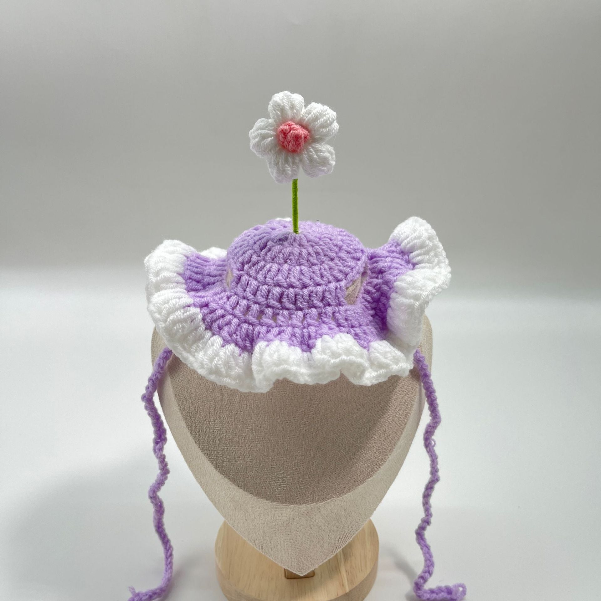 Hand knitted pet hat and collar scarf for dogs and cats, image 3
