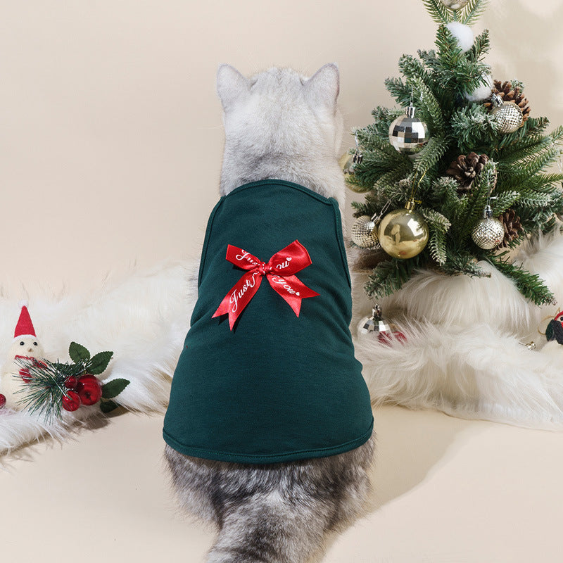 Halloween and Christmas pet dress for dogs and cats, material detail