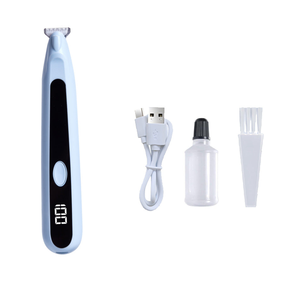 Mini Pet Paw Hair Trimmer with Rounded Blade, Quiet Rechargeable