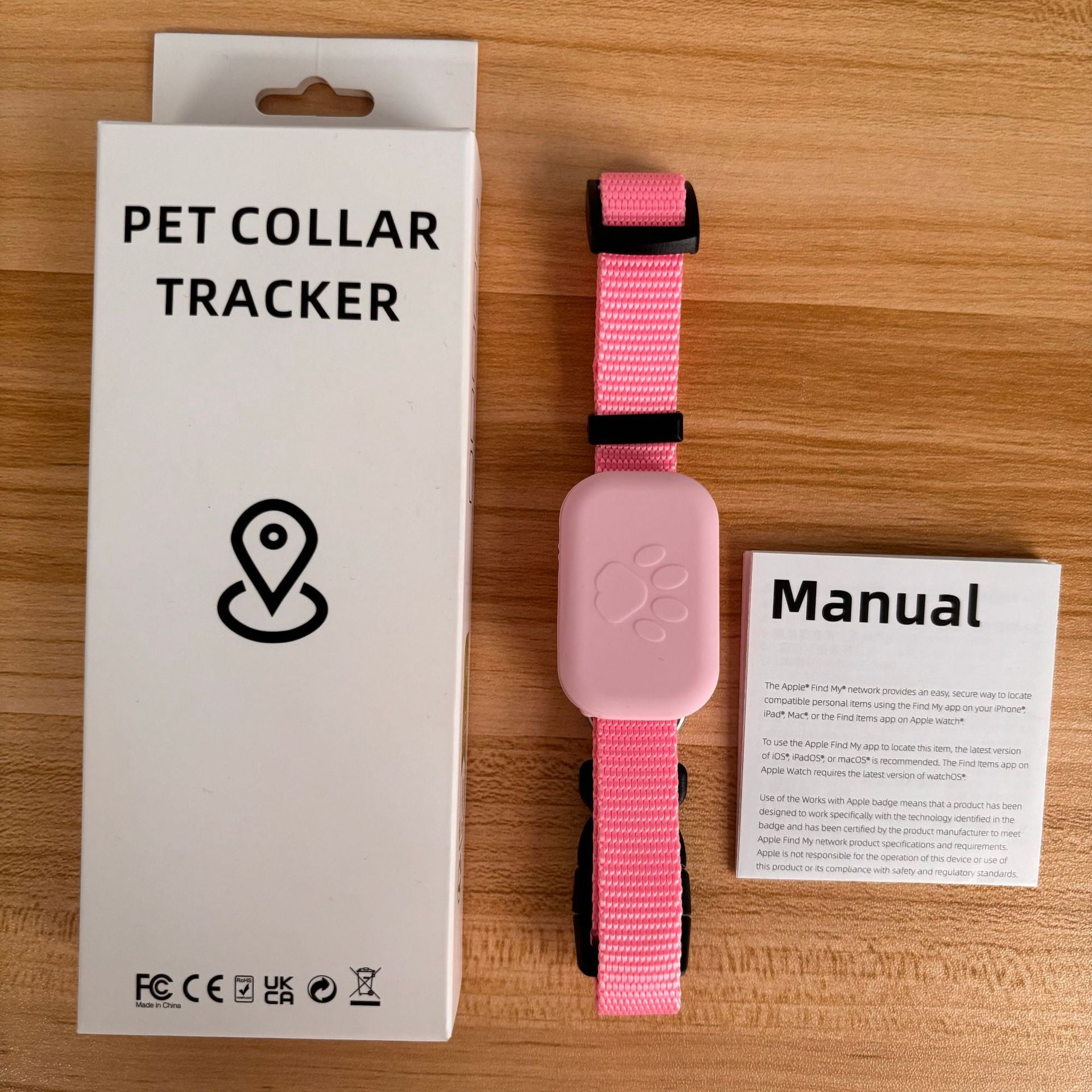 Mini Bluetooth Pet Tracker with Alarm, Anti-Lost Collar Locator