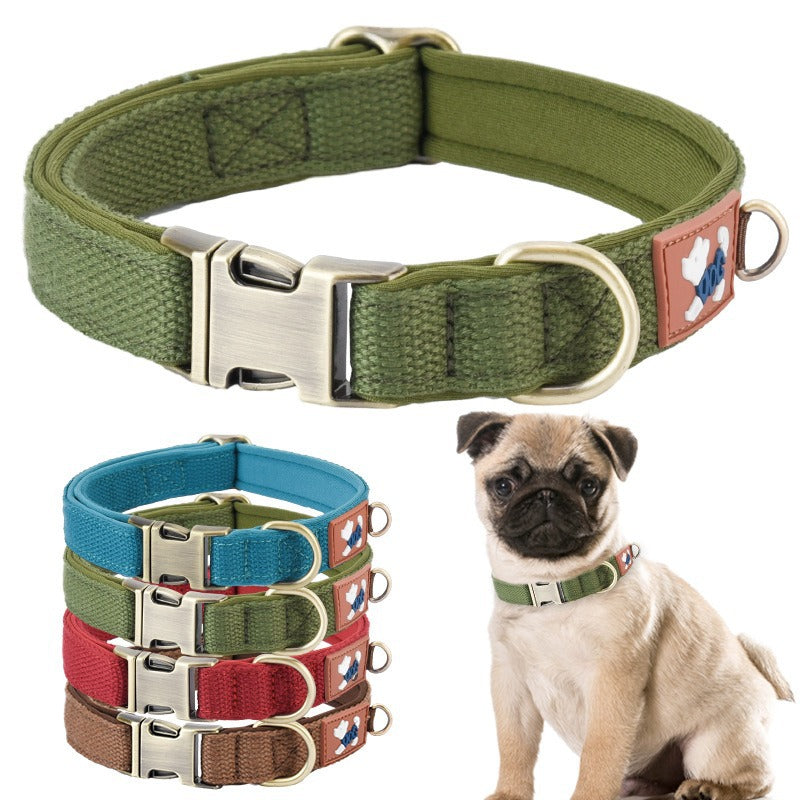 Padded dog collar with cotton lining, available from Pet Royale UK
