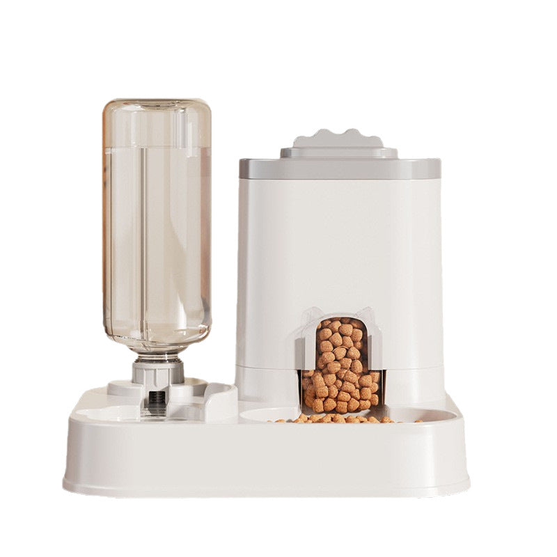 Elevated Cat Feeder and Water Bowl Combo with Dual Bowls and Smart Sensor