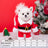 Christmas standing Santa costume with hat for pets, in use with a pet